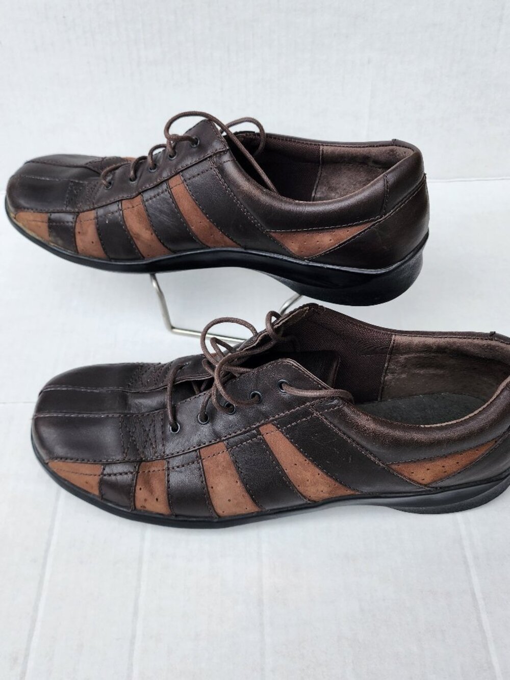 Aetrex Eliza Brown Genuine Leather Lace Up Walking Orthopedic Shoes Sz 10M/EU 42